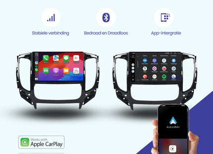 Mitsubishi Triton CarPlay autoradio | 2015 t/m 2018 | Denago DNG-A285 | 9 inch | Android 13 | Draadloos CarPlay & Android Auto