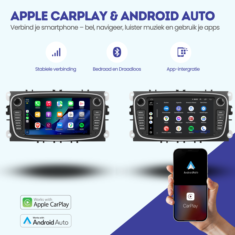 Carplay suitable for Ford | S-Max | Mondeo | Galaxy | Focus| 4GB + 64GB | Android Auto