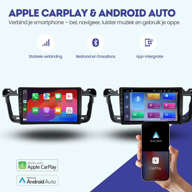 Peugeot 508 CarPlay autoradio | 2011 t/m 2018 | Denago DNG-A322 | 9 inch | Android 13 | Draadloos CarPlay & Android Auto