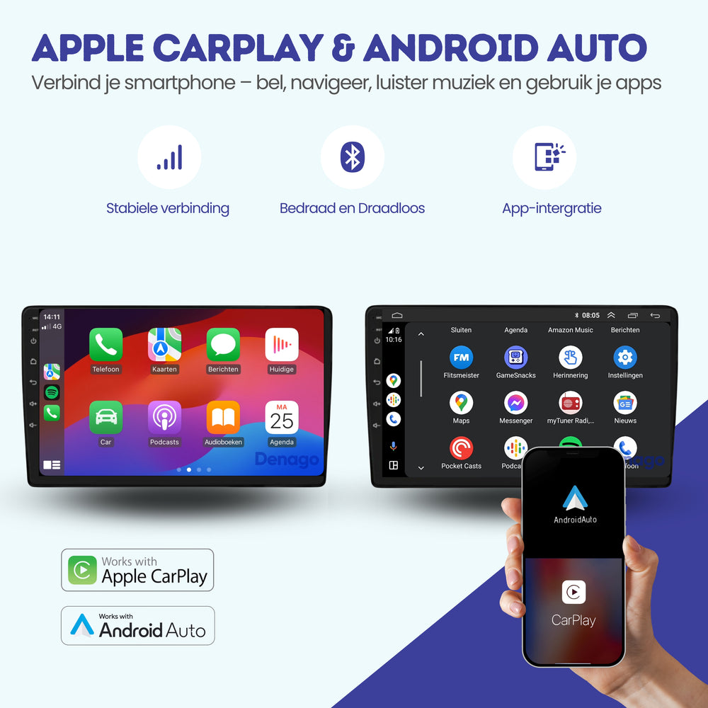 Radio para coche Kia Cee'd CarPlay | 2006 a 2011 | Denago DNG-A210 | 9 pulgadas | Androide 13 | CarPlay inalámbrico y Android Auto