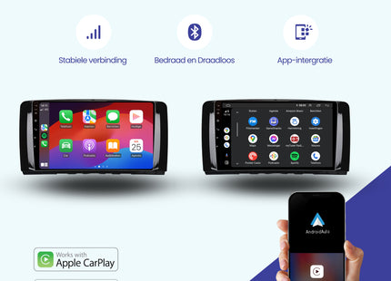 Mercedes R-Klasse CarPlay autoradio | 2005 t/m 2013 | Denago DNG-A190 | 9 inch | Android 13 | Draadloos CarPlay & Android Auto