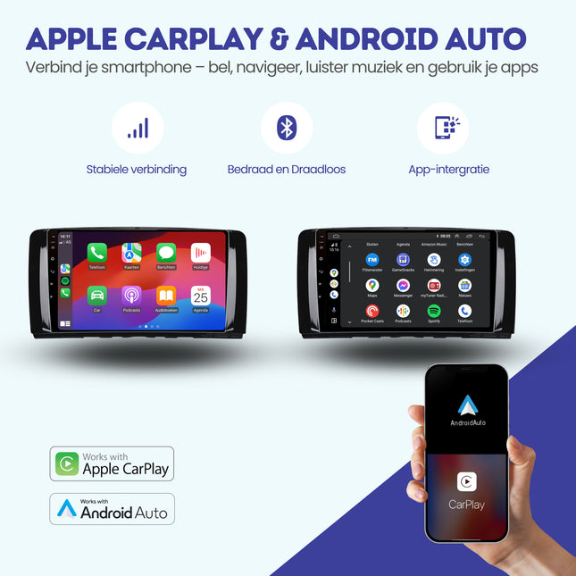 Mercedes R-Klasse CarPlay autoradio | 2005 t/m 2013 | Denago DNG-A190 | 9 inch | Android 13 | Draadloos CarPlay & Android Auto