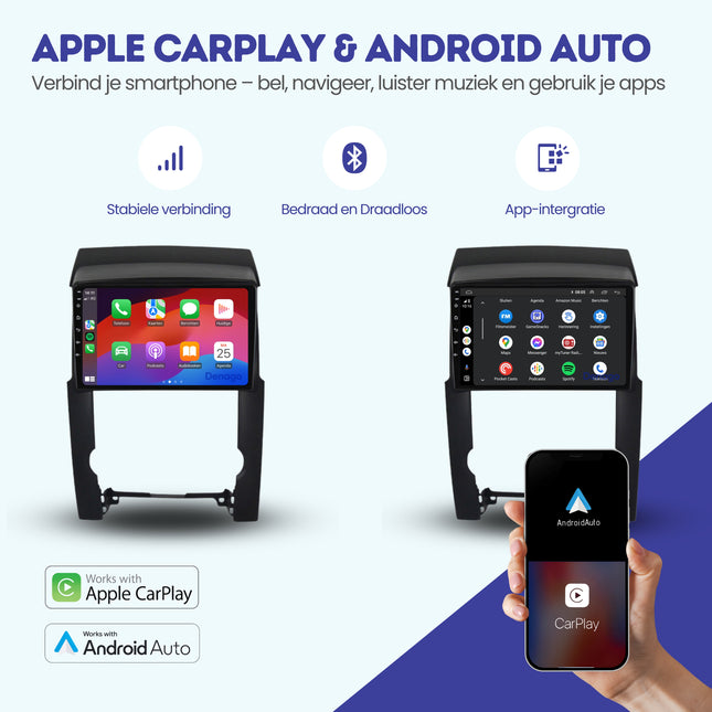 Kia Sorento CarPlay autoradio | 2010 t/m 2012 | Denago DNG-A167 | 9 inch | Android 13 | Draadloos CarPlay & Android Auto