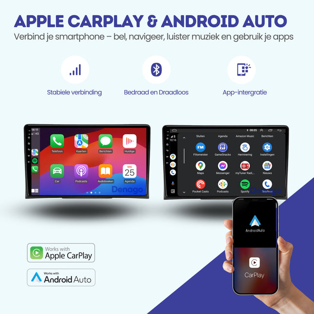 Volkswagen T5 Multivan & California CarPlay autoradio | 2004 t/m 2014 | Denago DNG-A272 | 9 inch | Android 13 | Draadloos CarPlay & Android Auto