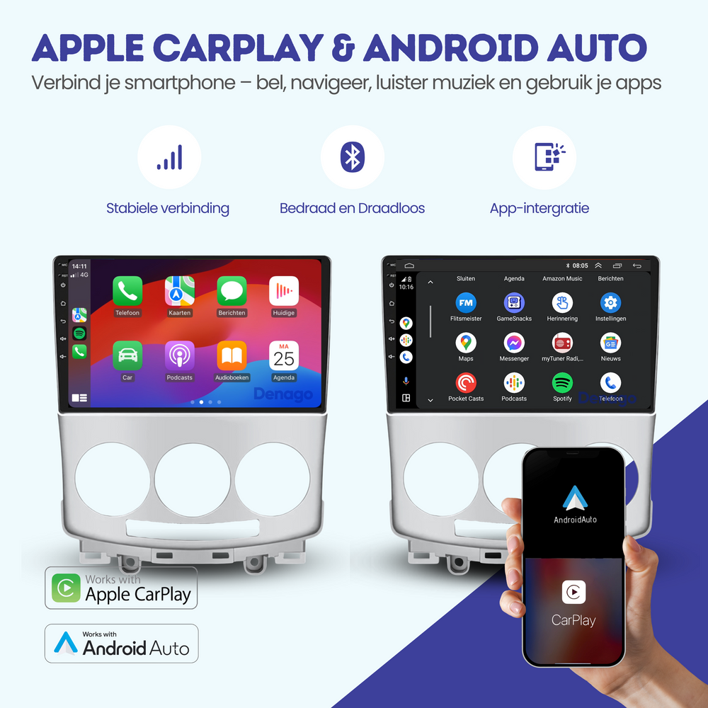 Mazda 5 CarPlay car radio | 2005 to 2010 | Denago DNG-A36 | 9 inches | Android 13 | Wireless CarPlay & Android Auto
