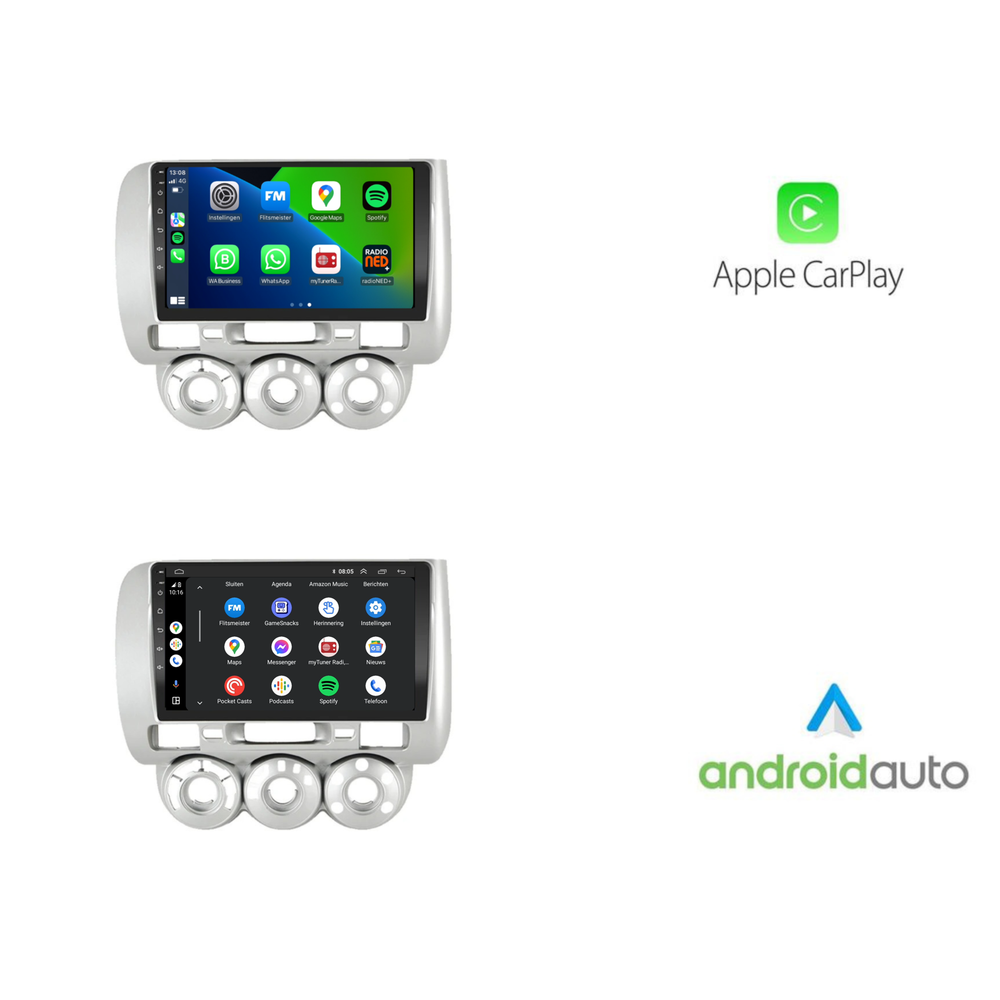 CarPlay Honda Jazz | Android 13 | Autoradio | 2002 t/m 2005 | Carplay & Android Auto