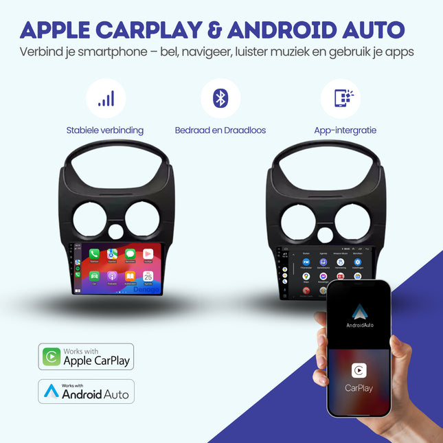 Chevrolet Spark CarPlay autoradio | 2010 t/m 2017 | Denago DNG-A305 | 9 inch | Android 13 | Draadloos CarPlay & Android Auto