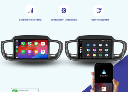 Kia Sorento CarPlay autoradio | 2015 t/m 2018 | Denago DNG-A277 | 9 inch | Android 13 | Draadloos CarPlay & Android Auto