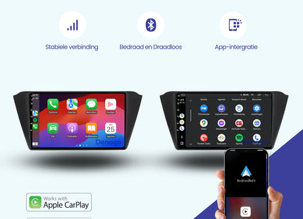 Skoda Fabia CarPlay autoradio | 2013 t/m 2019 | Denago DNG-A274 | 9 inch | Android 13 | Draadloos CarPlay & Android Auto