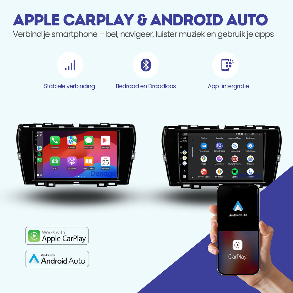 Radio para coche SsangYong Tivoli CarPlay | 2019 a 2021 | Denago DNG-A254 | 9 pulgadas | Androide 13 | CarPlay inalámbrico y Android Auto