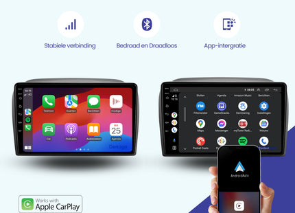Fiat Doblo CarPlay autoradio | 2010 t/m 2014 | Denago DNG-A95 | 9 inch | Android 13 | Draadloos CarPlay & Android Auto