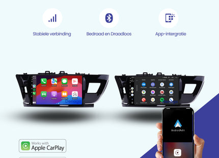 Toyota Corolla CarPlay autoradio | 2014 t/m 2016 | Denago DNG-A281 | 9 inch | Android 13 | Draadloos CarPlay & Android Auto
