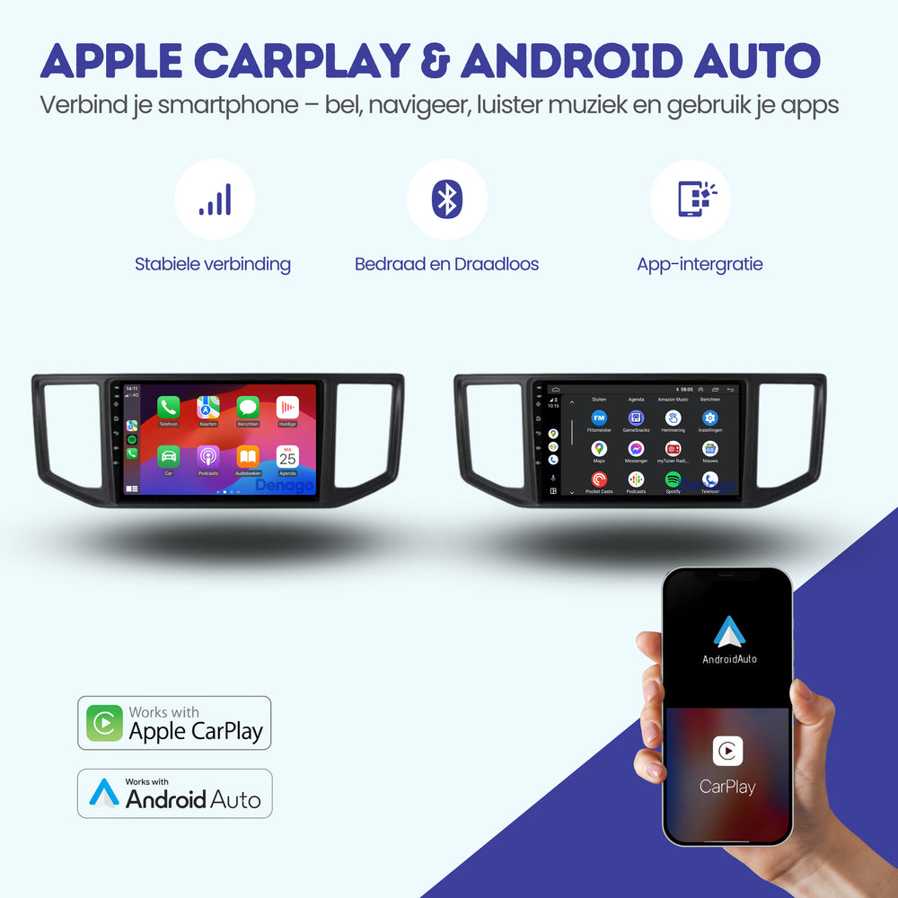 Radio para coche Volkswagen Crafter CarPlay | 2017 a 2024 | Denago DNG-A207 | 9 pulgadas | Androide 13 | CarPlay inalámbrico y Android Auto