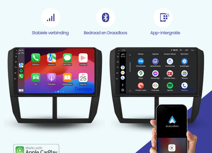 Subaru Forester CarPlay autoradio | 2008 t/m 2012 | Denago DNG-A132 | 9 inch | Android 13 | Draadloos CarPlay & Android Auto