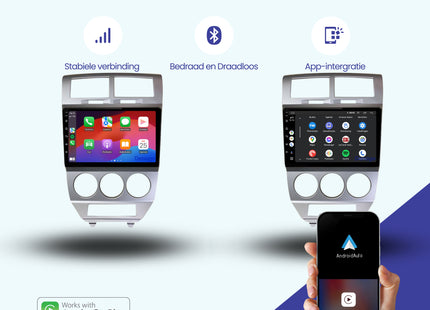 Dodge Caliber CarPlay autoradio | 2006 t/m 2010 | Denago DNG-A323 | 9 inch | Android 13 | Draadloos CarPlay & Android Auto