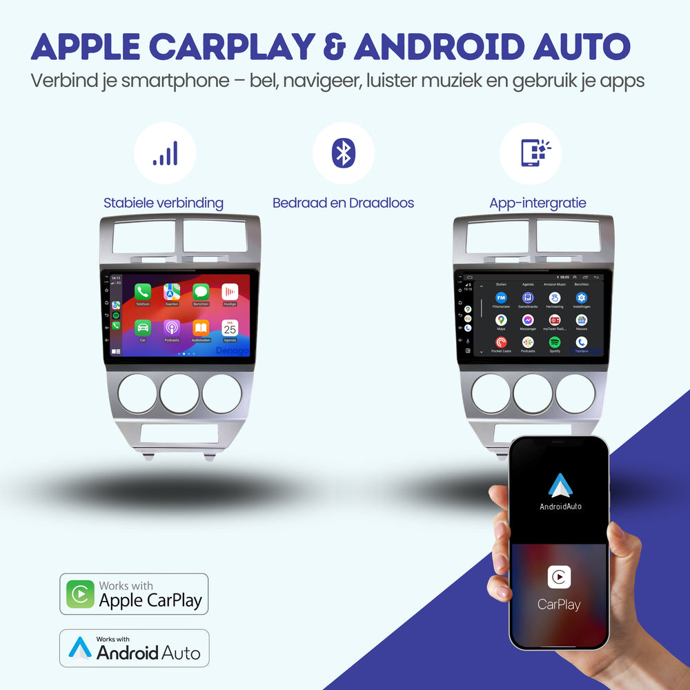 Radio para coche Dodge Caliber CarPlay | 2006 a 2010 | Denago DNG-A323 | 9 pulgadas | Androide 13 | CarPlay inalámbrico y Android Auto