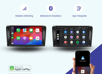 Mercedes ML & GL CarPlay autoradio | 2005 t/m 2012 | Denago DNG-A189 | 9 inch | Android 13 | Draadloos CarPlay & Android Auto