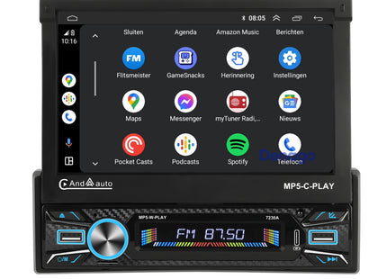 1Din Autoradio | Apple Carplay | Android Auto | USB, Aux, Bluetooth | MP5