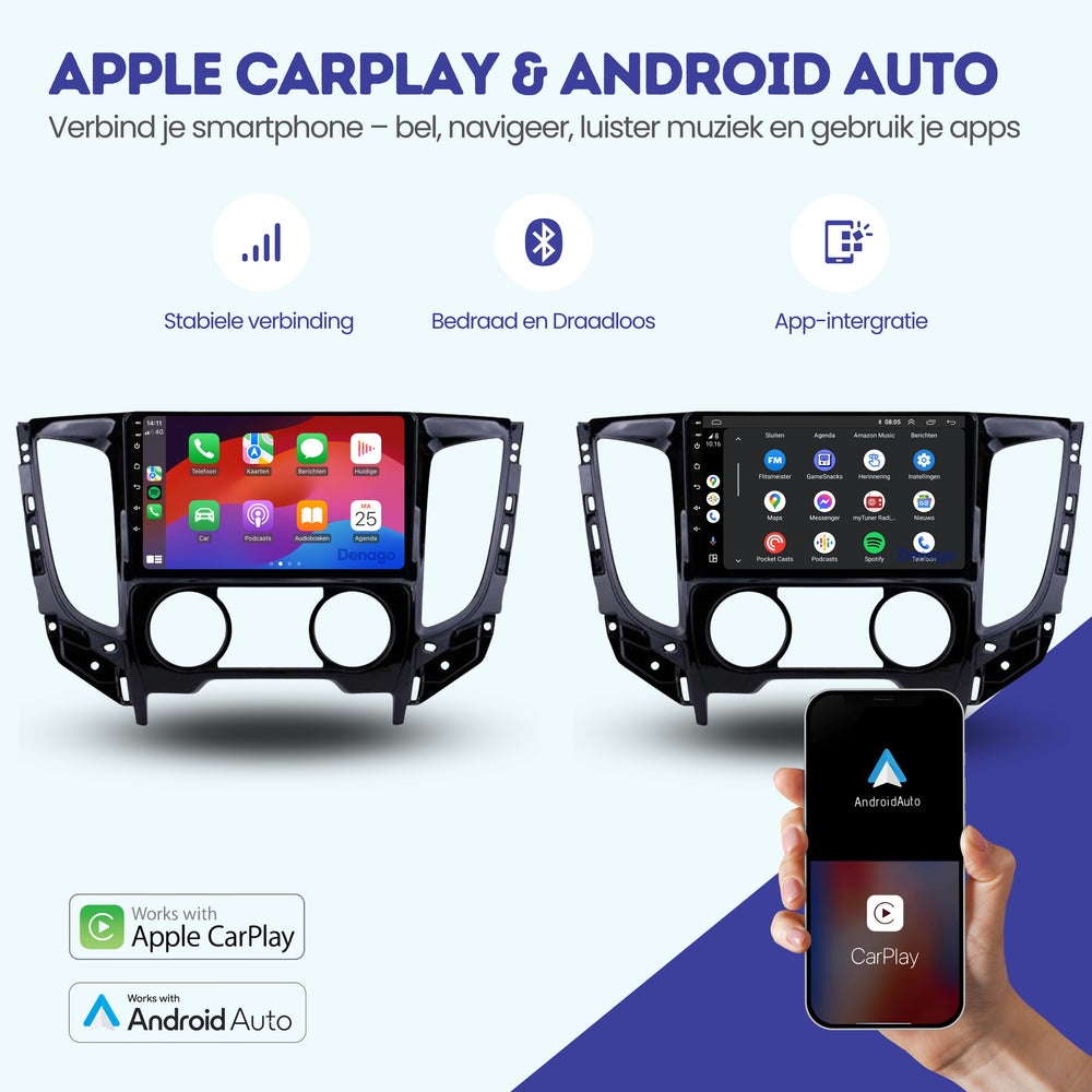 Radio de coche Mitsubishi L200 CarPlay | 2016 | Denago DNG-A185 | 9 pulgadas | Androide 13 | CarPlay inalámbrico y Android Auto