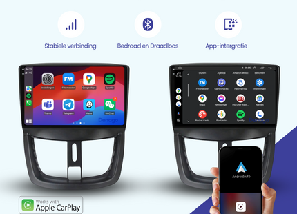 Peugeot 207 Android Autoradio | 2006 t/m 2015 | CarPlay | 206+ | 207cc