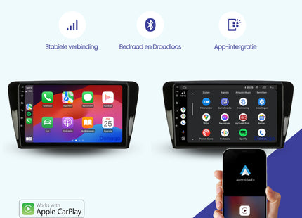 Skoda Octavia CarPlay autoradio | 2014 t/m 2017 | Denago DNG-A110 | 9 inch | Android 13 | Draadloos CarPlay & Android Auto