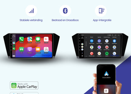 Volkswagen Passat CarPlay autoradio | 2014 t/m 2021 | Denago DNG-A113 | 9 inch | Android 13 | Draadloos CarPlay & Android Auto