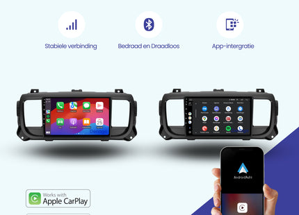 Fiat Scudo CarPlay autoradio | 2016 t/m 2023 | Denago DNG-A236 | 9 inch | Android 13 | Draadloos CarPlay & Android Auto