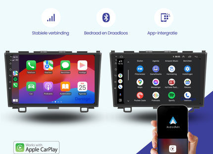 Honda CR-V CarPlay autoradio | 2007 t/m 2012 | Denago DNG-A100 | 9 inch | Android 13 | Draadloos CarPlay & Android Auto