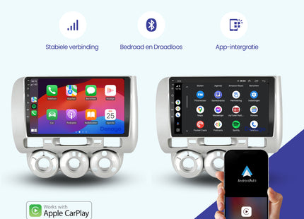 Honda Jazz CarPlay autoradio | 2008 t/m 2013 | Denago DNG-A156 | 9 inch | Android 13 | Draadloos CarPlay & Android Auto