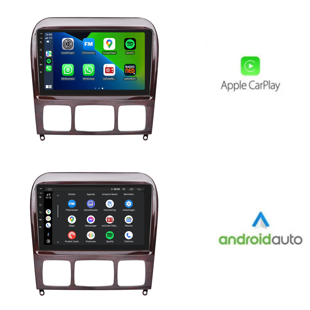 Mercedes Clase S | Android 13 l Radio de coche | 1999 a 2005 | Carplay y Android Auto