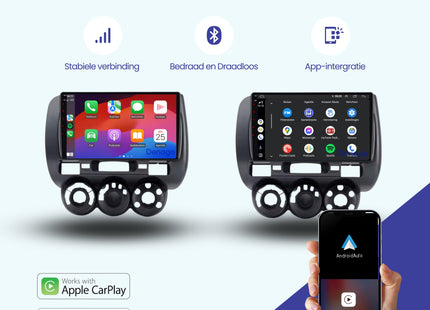 Honda Jazz CarPlay autoradio | 2002 t/m 2008 | Denago DNG-A291 | 9 inch | Android 13 | Draadloos CarPlay & Android Auto