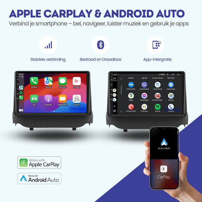Ford EcoSport CarPlay autoradio | 2014 t/m 2017 | Denago DNG-A290 | 9 inch | Android 13 | Draadloos CarPlay & Android Auto