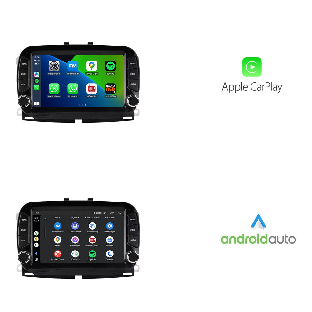 Fiat 500 | Android 13 | Autoradio | 2016 à 2019 | CarPlay & Android Auto | Noir