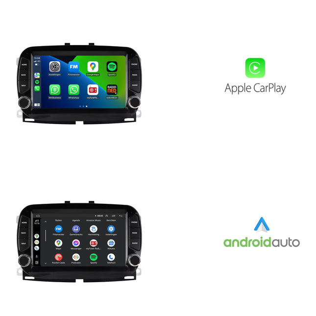 Fiat 500 | Android 13 | Autoradio | 2016 à 2019 | CarPlay & Android Auto | Noir