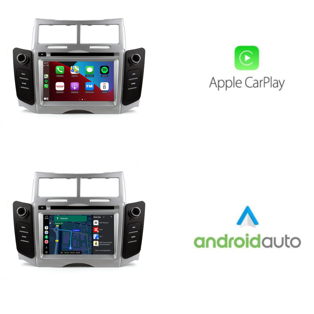 Toyota Yaris | Android 14 | 7 inch Autoradio | 2005 t/m 2012 | CarPlay & Android Auto
