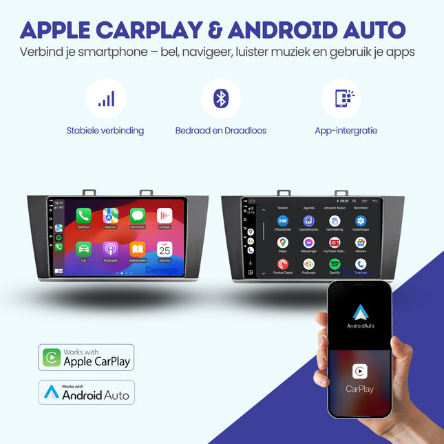 Subaru Outback CarPlay autoradio | 2015 t/m 2020 | Denago DNG-A200 | 9 inch | Android 13 | Draadloos CarPlay & Android Auto
