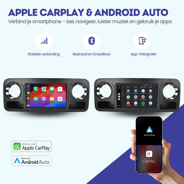 Mercedes Sprinter CarPlay autoradio | 2018 t/m 2023 | Denago DNG-A105 | 9 inch | Android 13 | Draadloos CarPlay & Android Auto