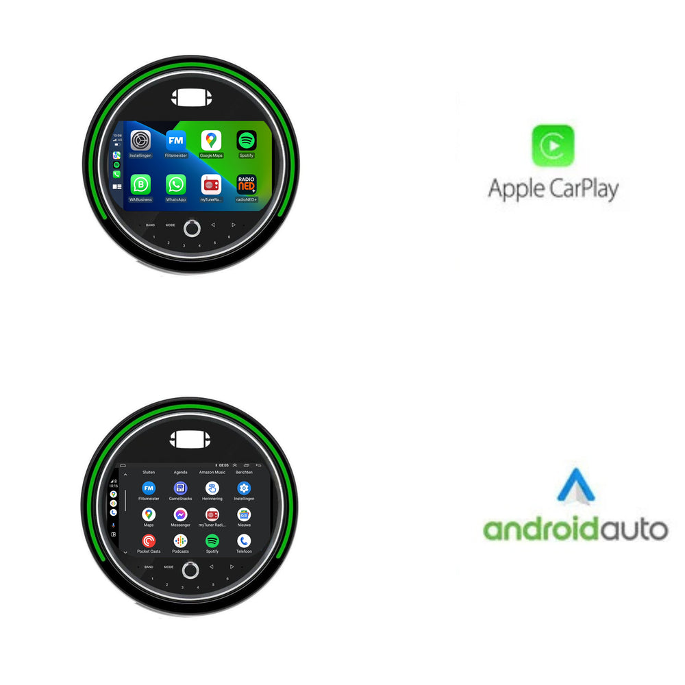 Android 13 CarPlay Autoradio voor Mini Cooper F55/F56/Clubman | 2014 t/m 2020