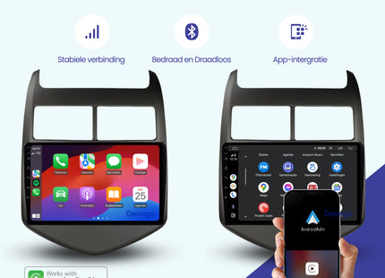Chevrolet Aveo CarPlay autoradio | 2011 t/m 2015 | Denago DNG-A129 | 9 inch | Android 13 | Draadloos CarPlay & Android Auto