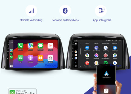 Renault Koleos CarPlay autoradio | 2008 t/m 2016 | Denago DNG-A137 | 9 inch | Android 13 | Draadloos CarPlay & Android Auto