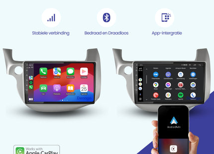 Honda Jazz CarPlay autoradio | 2008 t/m 2013 | Denago DNG-A127 | 9 inch | Android 13 | Draadloos CarPlay & Android Auto