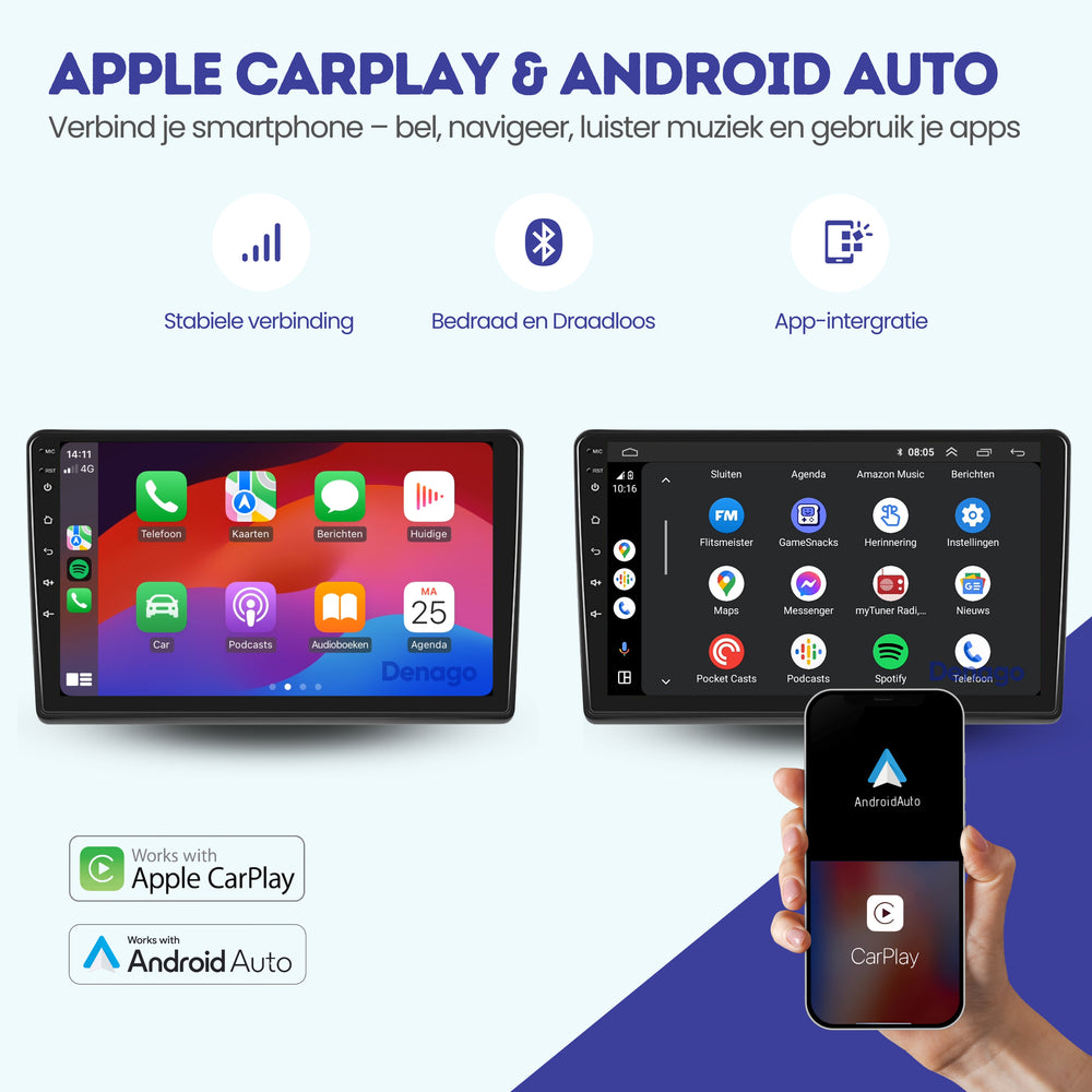 Fiat Ducato CarPlay autoradio | 2012 t/m 2021 | Denago DNG-A149 | 9 inch | Android 13 | Draadloos CarPlay & Android Auto