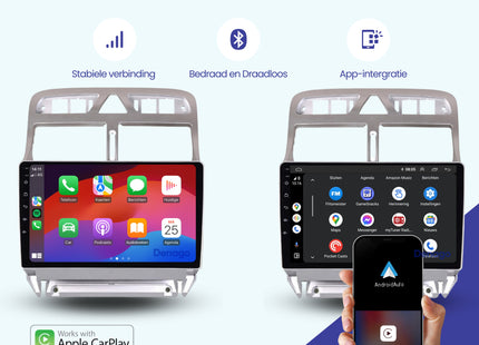 Peugeot 307 CarPlay autoradio | 2001 t/m 2013 | Denago DNG-A162 | 9 inch | Android 13 | Draadloos CarPlay & Android Auto