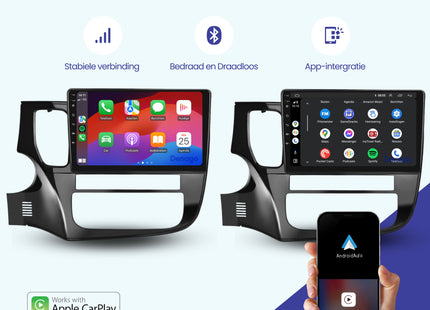Mitsubishi Outlander CarPlay autoradio | 2012 t/m 2019 | Denago DNG-A124 | 10 inch | Android 13 | Draadloos CarPlay & Android Auto