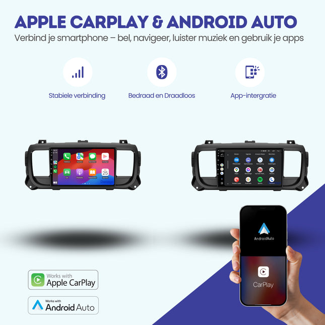 Citroën Jumpy CarPlay car radio | 2016 to 2023 | Denago DNG-A233 | 9 inches | Android 13 | Wireless CarPlay & Android Auto
