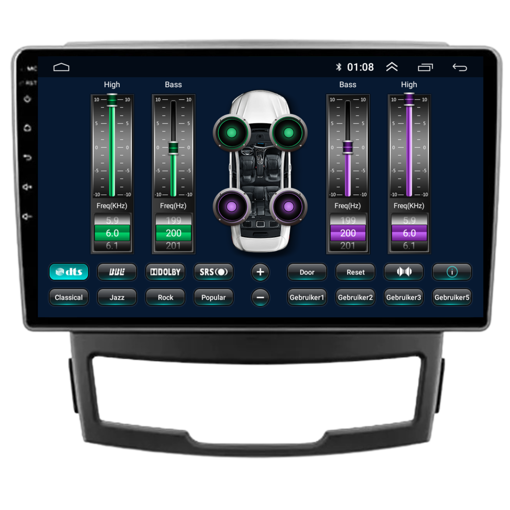 Ssangyong Korando | Androide 13 | Radio de coche | 2011 a 2014 | CarPlay y Android Auto
