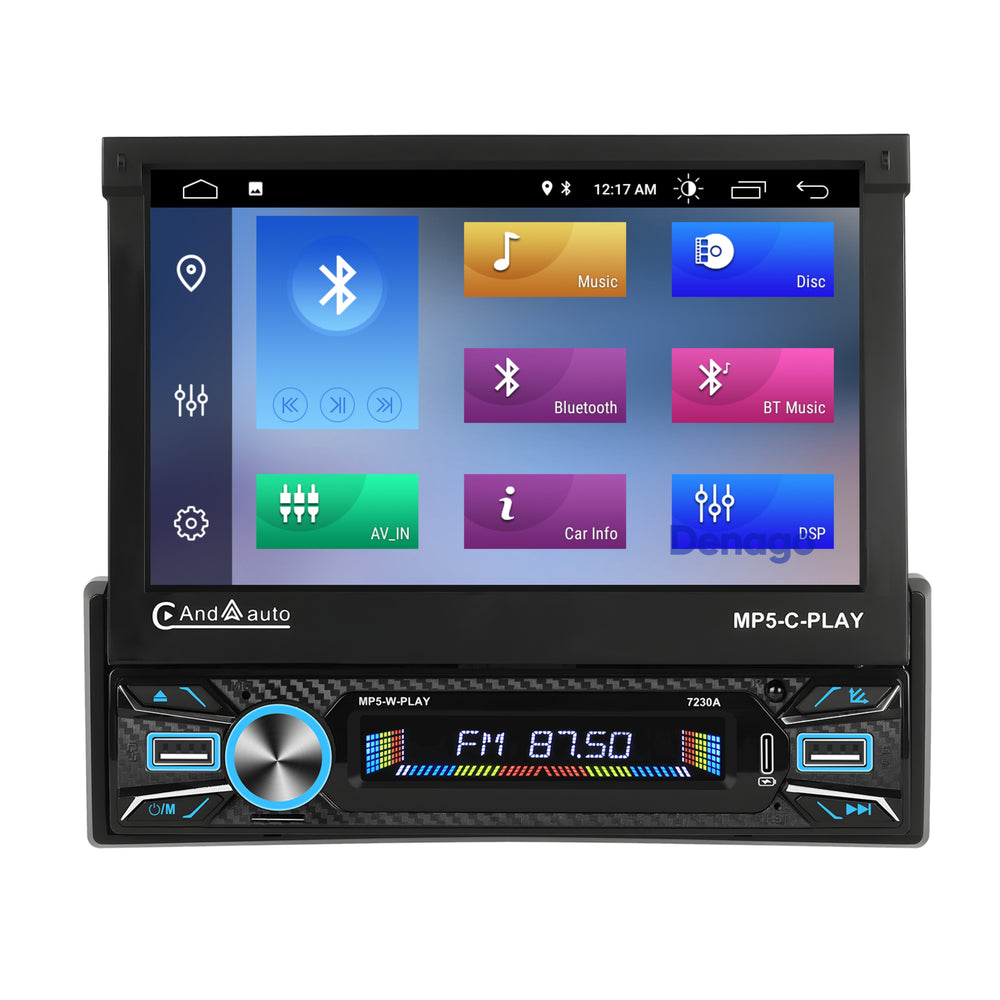 1Din Car Radio | Apple Carplay | Android Auto | USB, Aux, Bluetooth | MP5