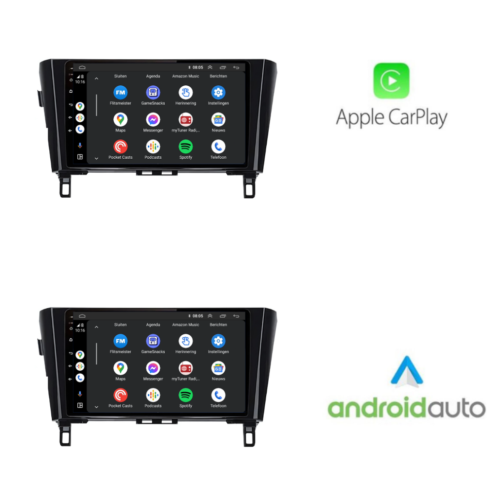 Nissan Qashqai | X-Trail | Androide 13 | Radio de coche | 2014 a 2021 | Carplay y Android Auto