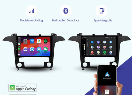 Ford S-Max CarPlay autoradio | 2006 t/m 2008 | Denago DNG-A134 | 9 inch | Android 13 | Draadloos CarPlay & Android Auto
