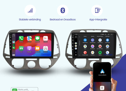 Hyundai i20 CarPlay car radio | 2008 to 2014 | Denago DNG-A83 | 9 inch | Android 13 | Wireless CarPlay & Android Auto